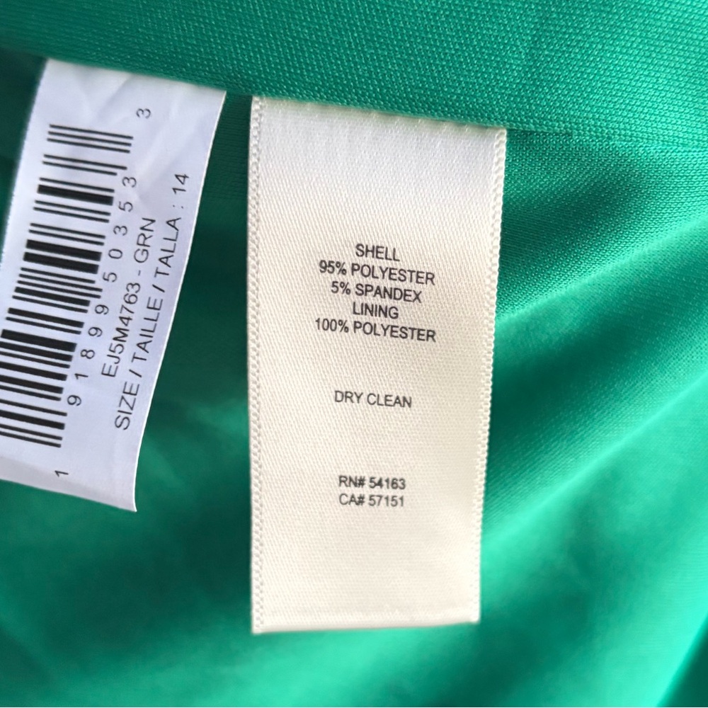 🆕🌿 Eliza J Emerald Green One-Shoulder Ruched Cocktail Dress Size 14 Party Formal - Picture 15 of 16